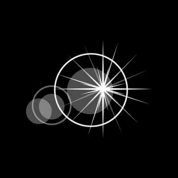 Lens flare effect generating light starburst overlay Stock Illustration