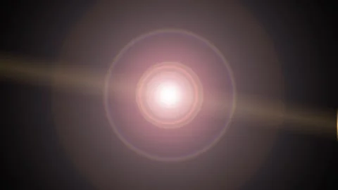 Lens Flare Effect with Glowing Light Particles During Cinematic Camera Moveme Stock Footage 341543842