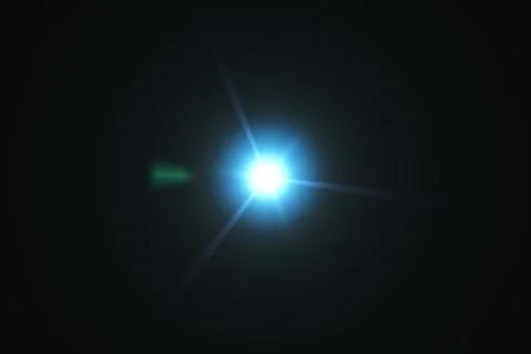 Lens flare effect in space 3D render Stock Photos