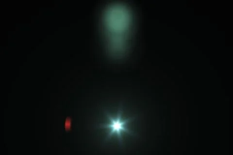 Lens flare effect in space 3D render Stock Photos