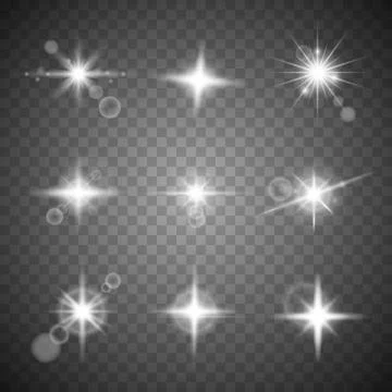 Lens flare effects for web design and illustrations Illustrazione stock
