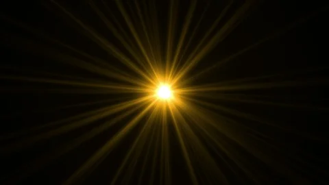 Lens Flare Element Against Black Backdrop Stock Footage. Yellow Light Stock Footage 128695523