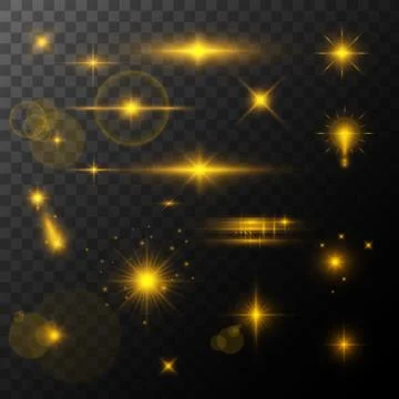 Lens Flare, glow light effect. sun or realistic shining star with a highlight Stock Illustration