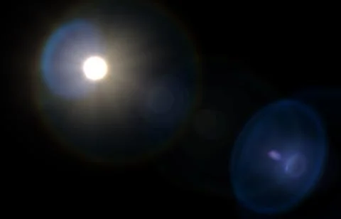 Lens flare glow light effect on black. image of rays blue light effects, ov.. 스톡 일러스트