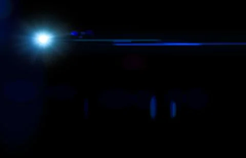 Lens flare glow light effect on black. image of rays blue light effects, ov.. 스톡 일러스트