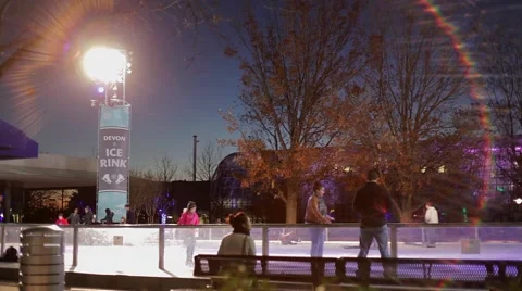 Lens Flare Ice Skating Stock Footage 58344617