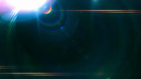 Lens flare light and bright glow on black background. Abstract overlay filter Stockbeeldmateriaal 122738215