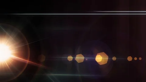 Lens flare light and bright glow over black background. Overlay filter Stock Footage 122756238