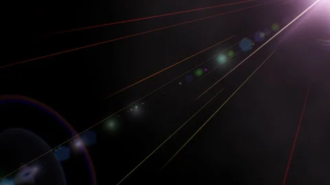 Lens flare light and rays from corner glow over black background. Vidéo 122737960