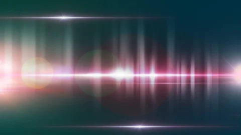 Lens flare light and string of bright glows moving Horizontal black background Stock Footage 122746457