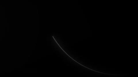 Lens flare light effect black background with glowing streak and bright star hig Stock Footage 340411108