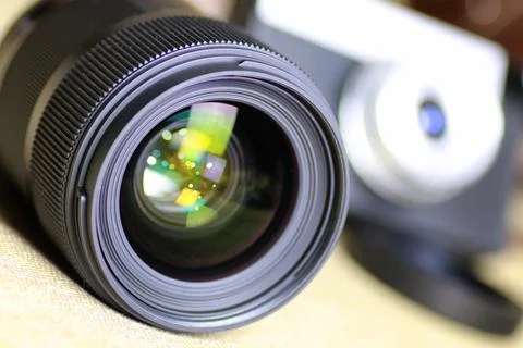 Lens flare retro camera Stock Photos