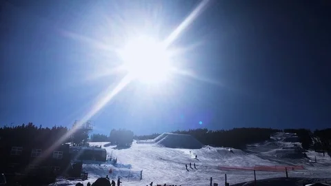 Lens Flare Ski Stockbeeldmateriaal 84711173