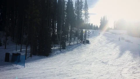 Lens Flare Skiing Stockbeeldmateriaal 84711169