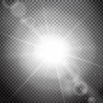 Lens flare on a transparent background Stock Illustration