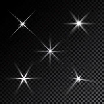Lens flares star lights vector Stock Illustration