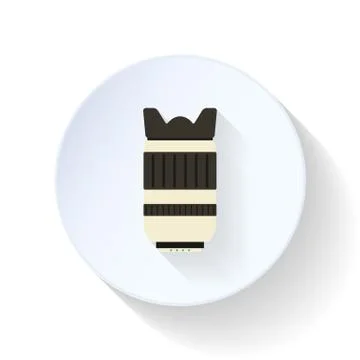 Lens flat icon Illustrazione stock