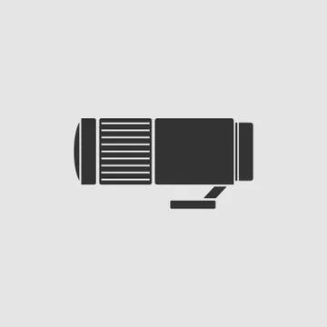 Lens icon flat Stock Illustration