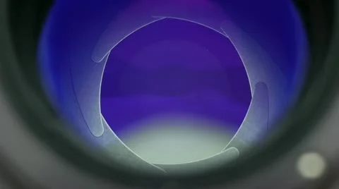 Lens iris opening and closing macro rear view Stock Footage 21262855