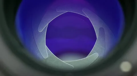 Lens iris opening and closing macro rear view Video stock 21263560