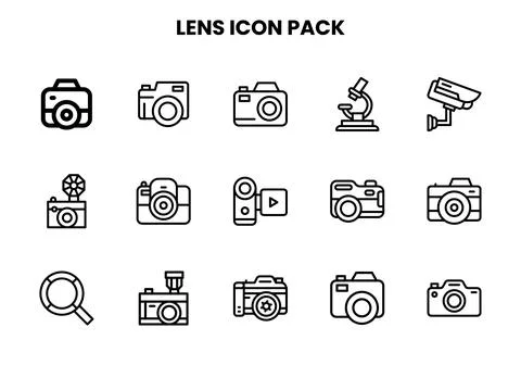 Lens Line Bundle Icons Pack イラスト素材