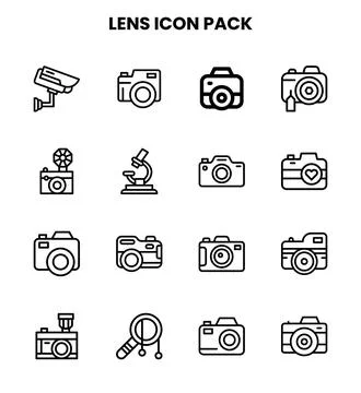 Lens Line Vector Icons Pack イラスト素材