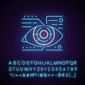 Lens microcircuit neon light icon イラスト素材
