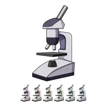 Lens microscope cartoon vector graphic Stock Illustration