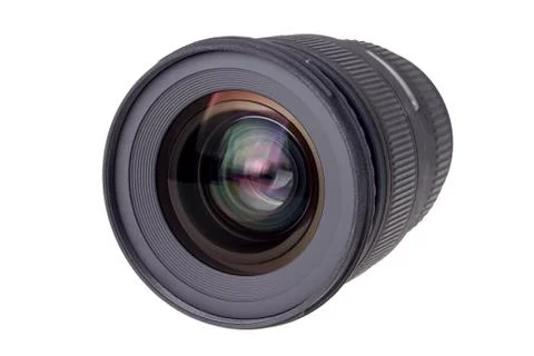 Lens of modern digital camera, view of front lens Stock Photos