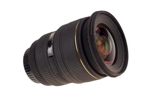 Lens of modern digital camera, view of front lens Stock Photos