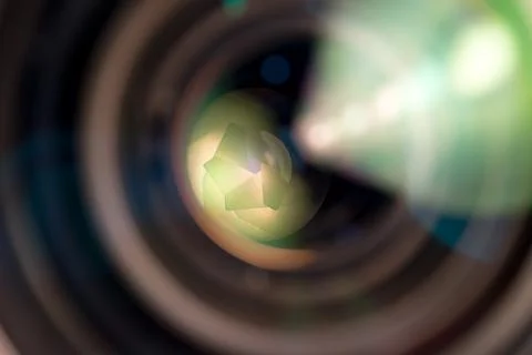 Lens of the photo objective. Stock Photos