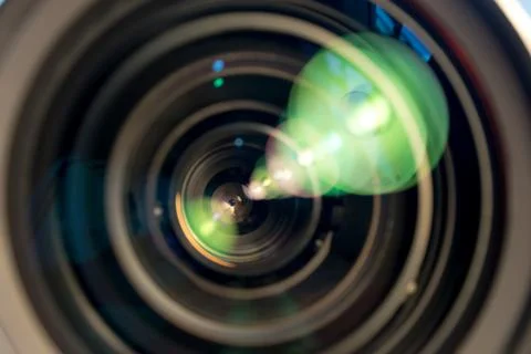 Lens of the photo objective. Stock Photos