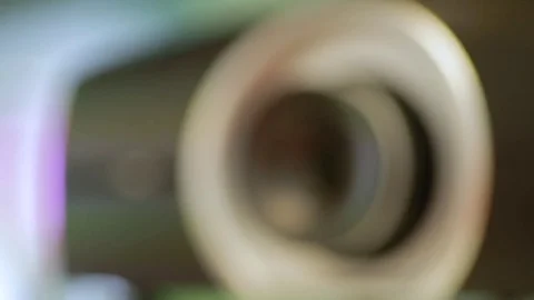 Lens of the projector. Transfer of focus Vidéo 71293818
