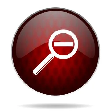 Lens red glossy web icon on white background. Stock Illustration