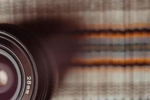 Lens in the retro surface Stock Photos