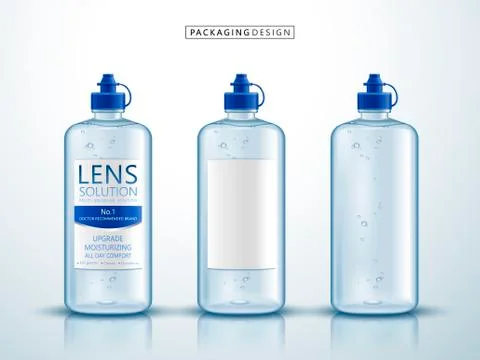 Lens solution package design Stock Illustration