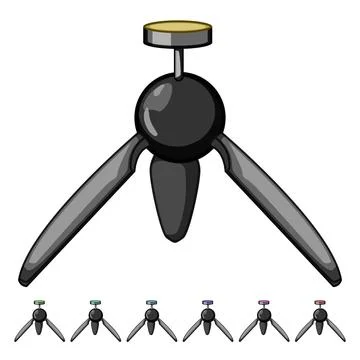 Lens tripod camera cartoon vector graphic Stock Illustration