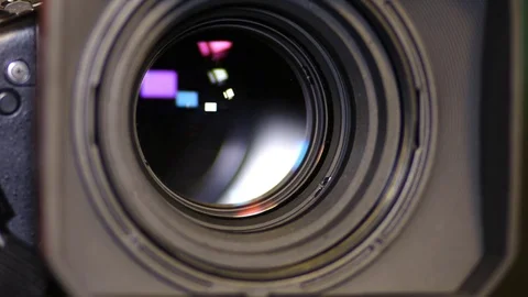 Lens of the video camera Stock Footage 75825328