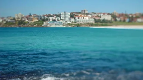 Lens Whacking - View Across The Water At Bondi Stock Footage 74655021