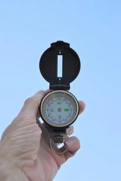 Lensatic compass Stock Photos