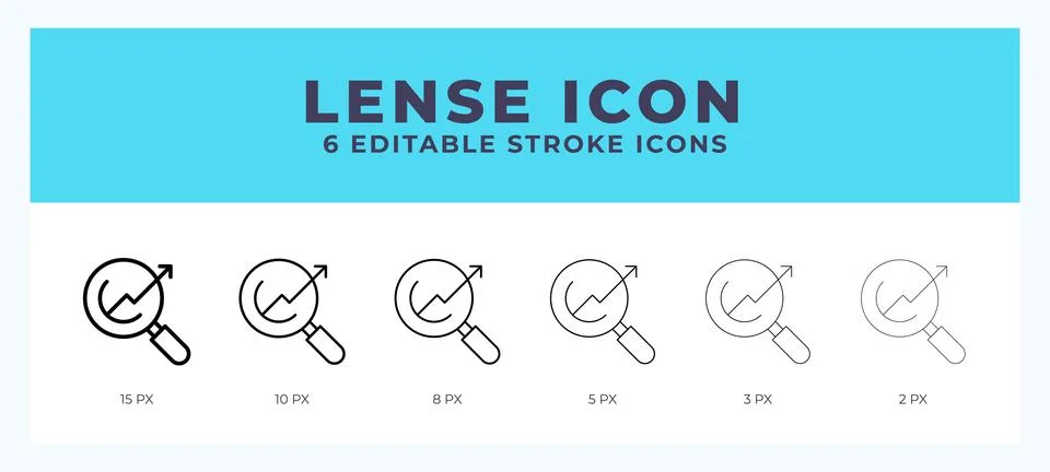 Lense line icon vector illustration in trendy style. Stock Illustration