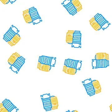 Lenses photo camera accessory vector seamless pattern Stock Illustration