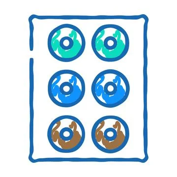 Lenses set of different colors icon doodle illustration Illustrazione stock