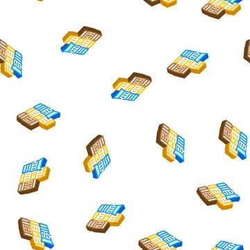 Lenses video camera isometric icon seamless pattern Stock Illustration