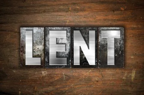 Lent Concept Metal Letterpress Type Stock Illustration
