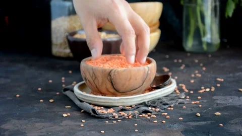 Lentejas rojas3 Stock Footage 82076598