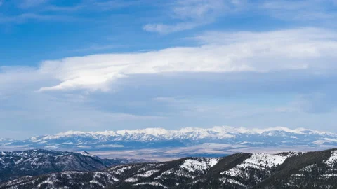 Lenticular clouds over Crazy Mountains Montana Stock Footage 167051026