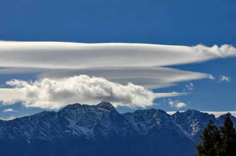 Lenticular clouds Stock Photos