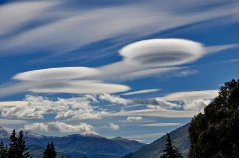 Lenticular clouds Stock Photos