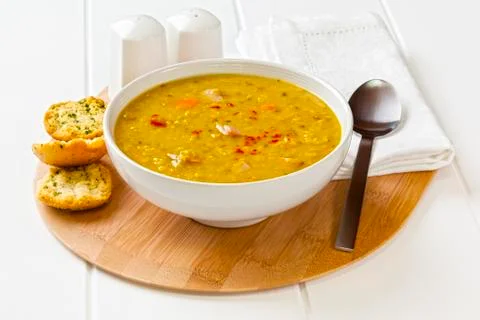 Lentil bacon soup Stock Photos